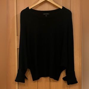 Banana Republic Boatneck black dolman split cuff sweater size L